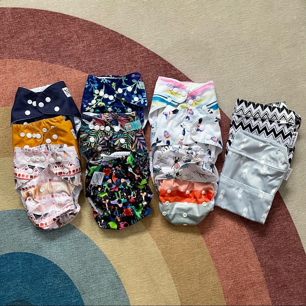 Noras Alva WAHM Pocket Cloth Diaper Destash Gently Used Without Inserts